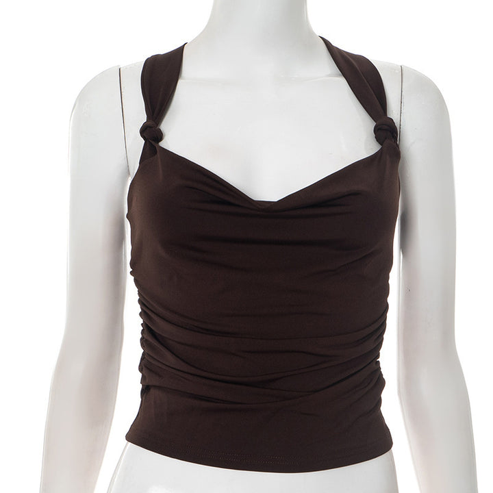 Damen modisches Top mit Knoten-Detail und Raffungen Echo Archiv