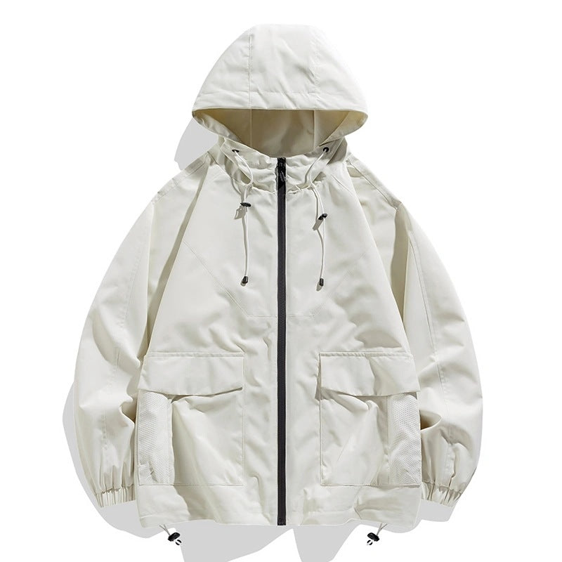 Herren Oversize Utility-Softshelljacke mit Kapuze, aufgesetzten Taschen & verstellbarem Saum Echo Archiv