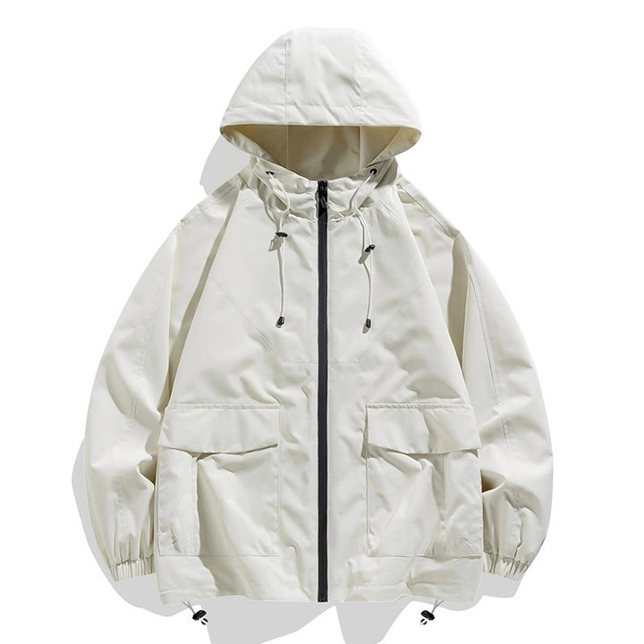 Herren Oversize Utility-Softshelljacke mit Kapuze, aufgesetzten Taschen & verstellbarem Saum Echo Archiv
