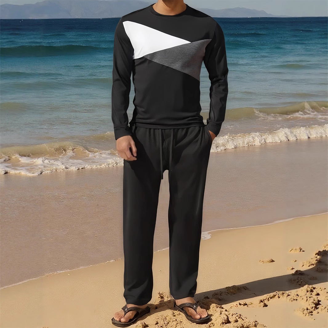 Herren Sportliches Set mit Farbblockdesign Echoarchiv