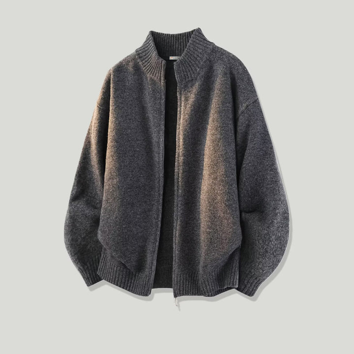 Damen Modische Grobstrickjacke mit hohem Kragen Echoarchiv