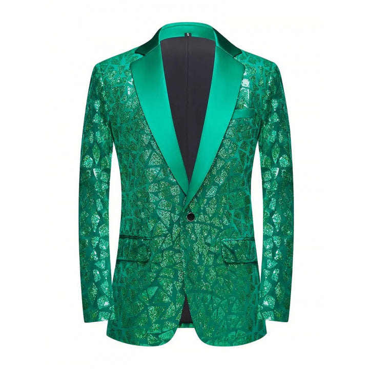 Herren Glamouröser Pailletten-Blazer mit hochwertigem Satin-Finish Echoarchiv