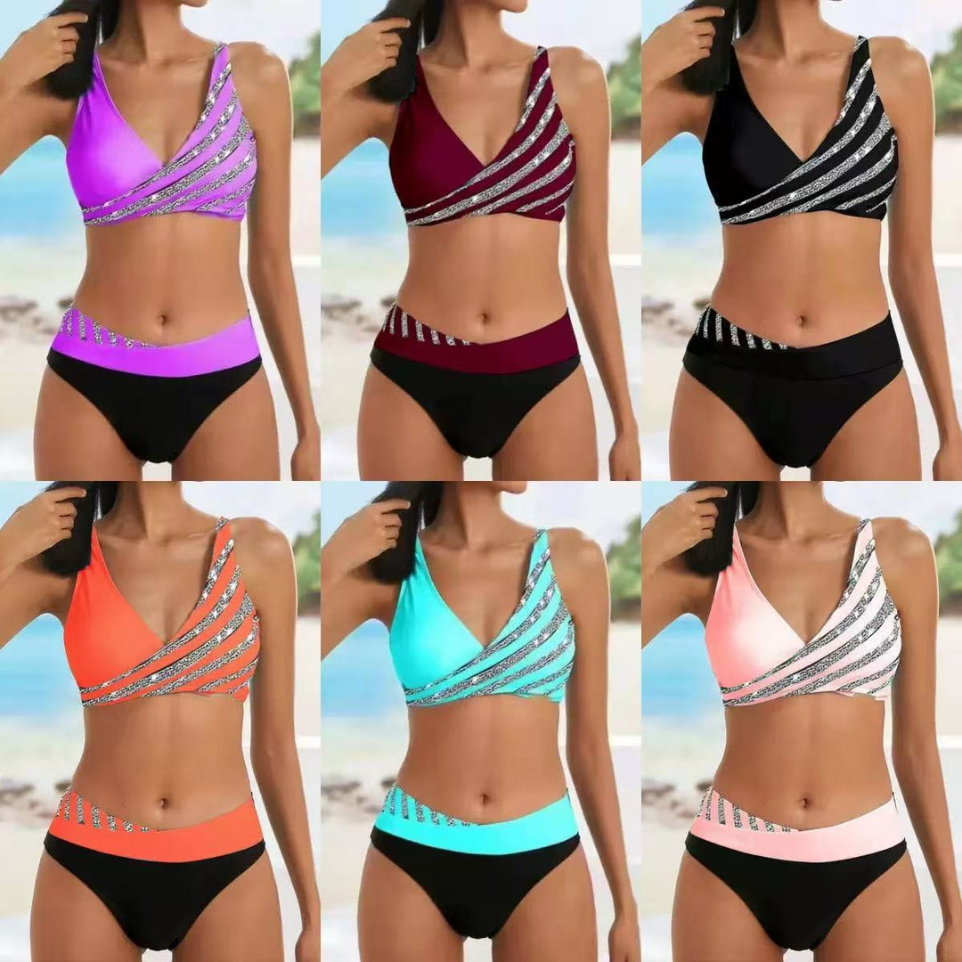 Damen Sportlicher Bikini mit modischem Wickeloberteil Echo Archiv