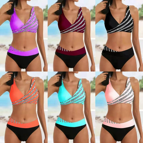 Damen Sportlicher Bikini mit modischem Wickeloberteil Echo Archiv