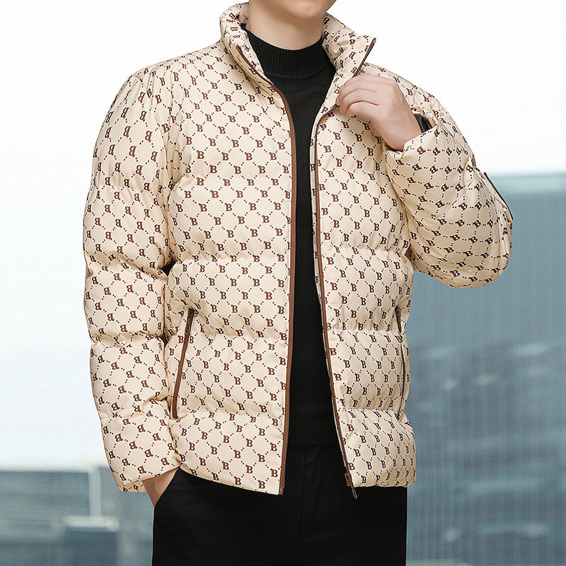 Herren modische Daunenjacke mit grafischem Muster Echoarchiv