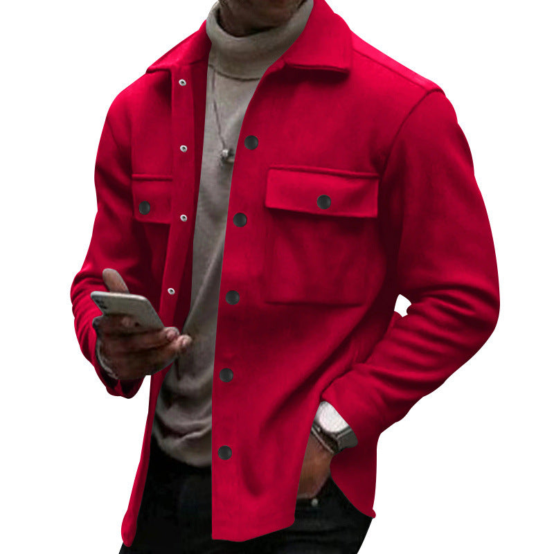 Herren lässige Overshirtjacke mit großen Brusttaschen und modernem Design Echoarchiv