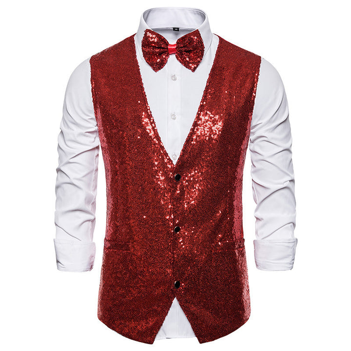 Herren Glamouröse Sequin-Weste Echoarchiv