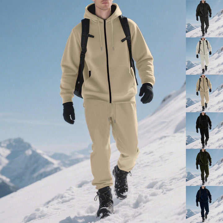 Herren bequemer Thermal-Sweatanzug mit Kapuze und praktischen Taschen Echoarchiv