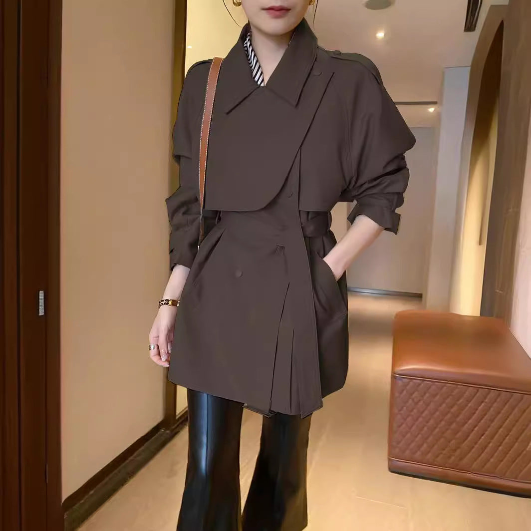 Damen Modernes Trenchcoat mit Taillengürtel Echoarchiv