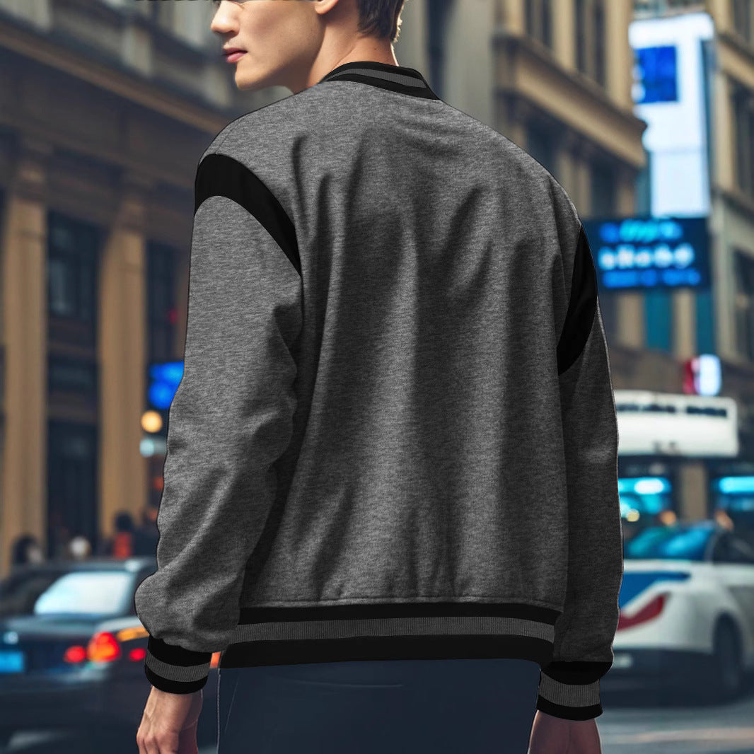 Herren Sportliche Collegejacke mit kontrastrierenden Ärmeln und Knopfdetails Echoarchiv