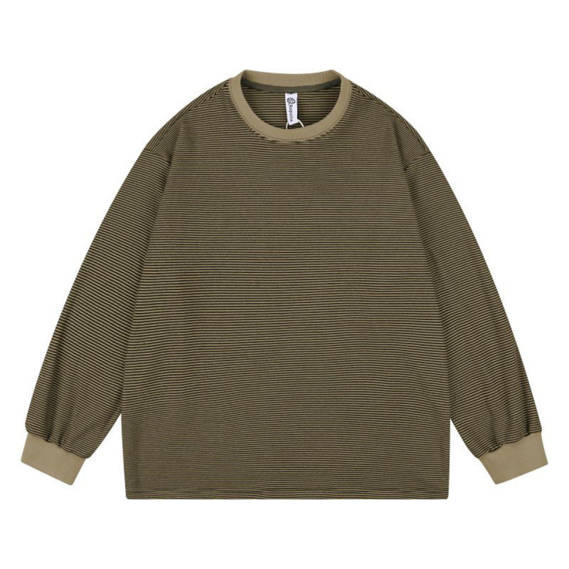 Unisex Weites gestreiftes Longsleeve im Oversize-Schnitt mit Rippbündchen Echo Archiv