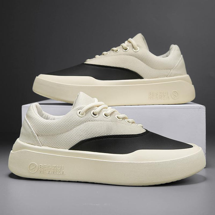Unisex Minimalistische Low-Top Plateau-Sneaker mit nahtlosem Canvas-Textilmix und dämpfender EVA-Plateausohle – Norré