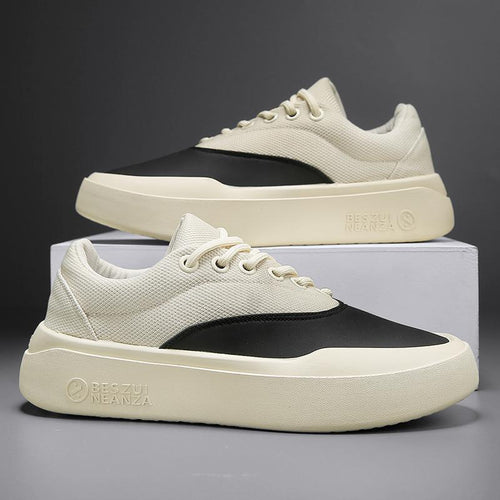 Unisex Minimalistische Low-Top Plateau-Sneaker mit nahtlosem Canvas-Textilmix und dämpfender EVA-Plateausohle – Norré