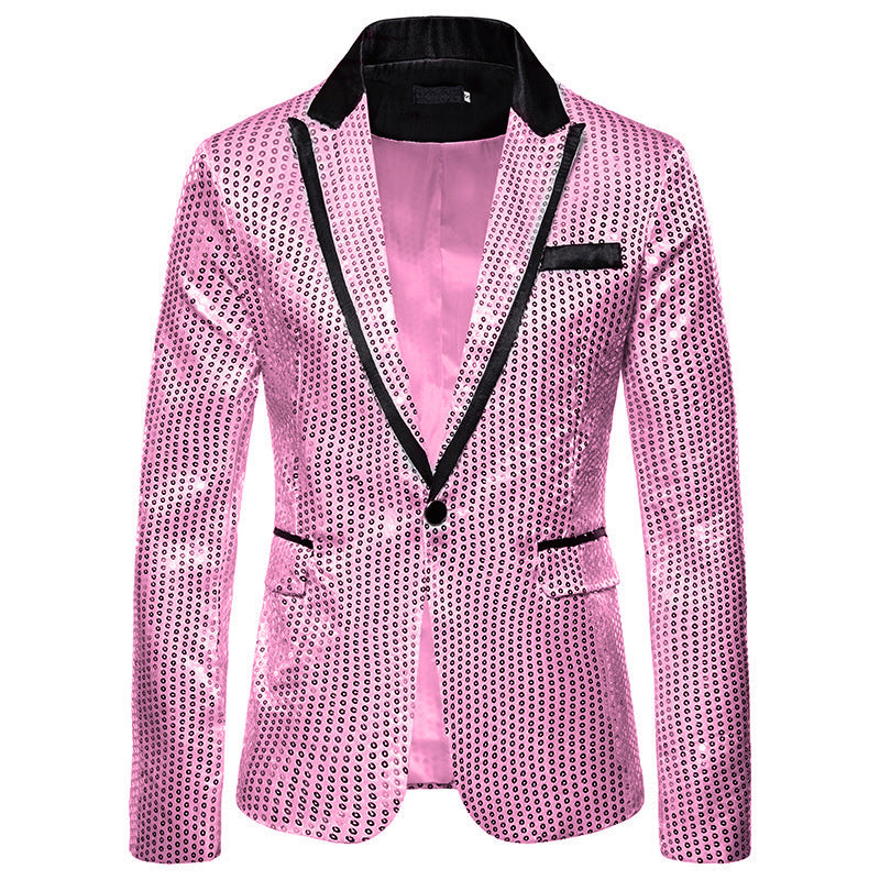 Herren eleganter Paillettenblazer mit modernem Schnitt und schimmerndem Finish Echoarchiv