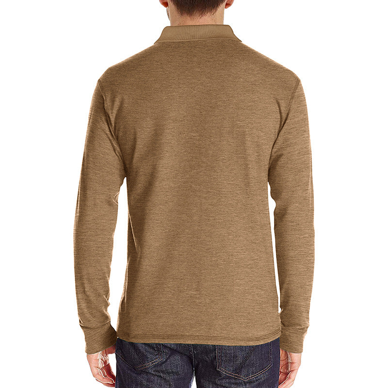 Herren Langarm Poloshirt mit modernem Kragen und Brusttasche Echoarchiv