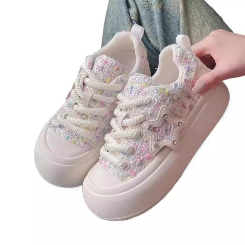 Damen Elegante und bequeme Sneakers mit glitzerndem Sternen-Detail Echo Archiv