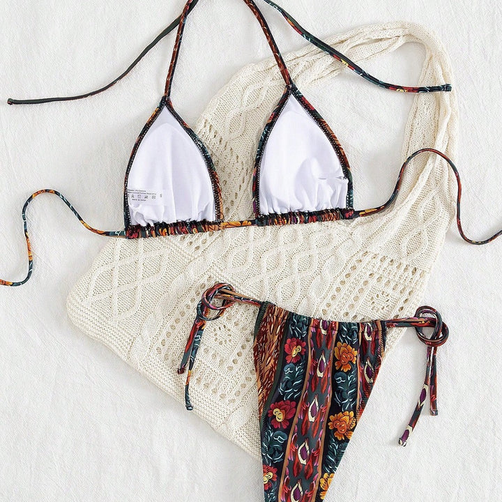 Damen Triangel-Bikini mit floralem Muster Echo Archiv