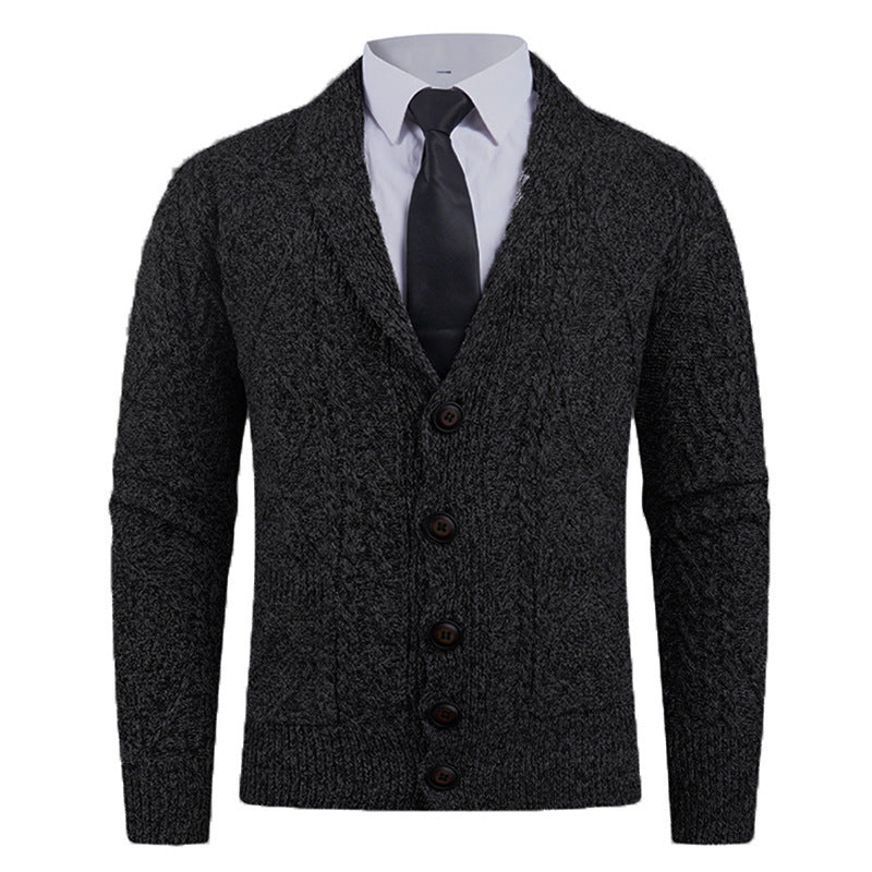 Herren nan Strickcardigan mit Schalkragen, Zopfmuster, aufgesetzten Taschen und Knopfleiste Echo Archiv