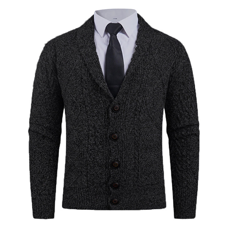 Herren nan Strickcardigan mit Schalkragen, Zopfmuster, aufgesetzten Taschen und Knopfleiste Echo Archiv