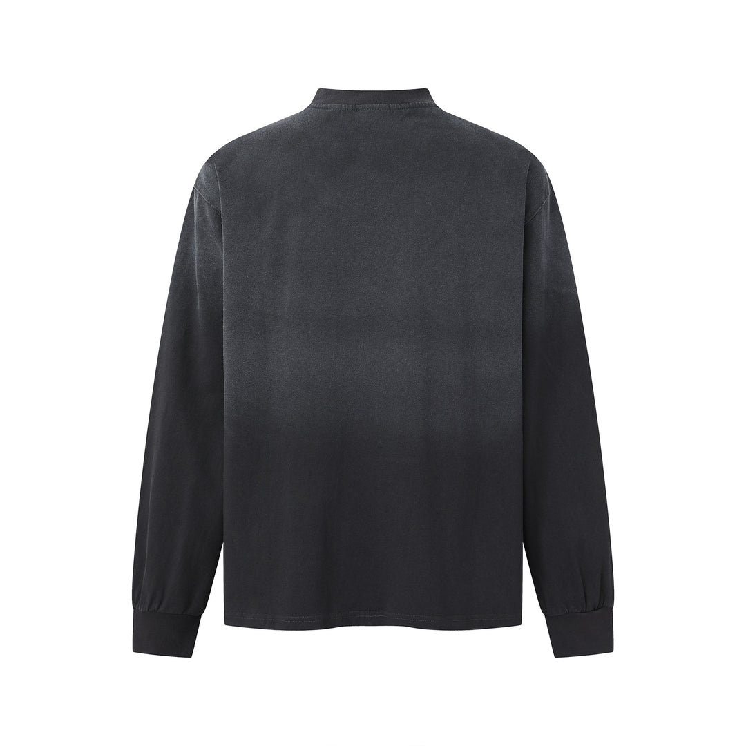 Unisex Oversize-Sweatshirt mit Troyerkragen und verschwommenem Logo-Print Echoarchiv
