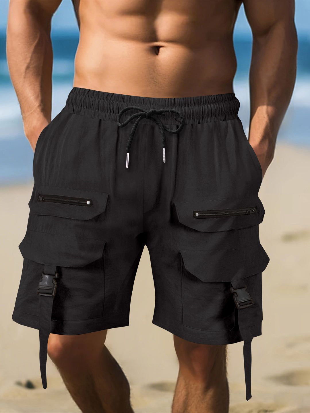 Herren Cargo-Shorts mit multifunktionalen Taschen und verstellbarem Bund Echoarchiv