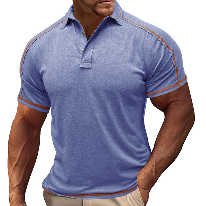 Herren Polo-Shirt mit modischen Kontrastnähten Echoarchiv