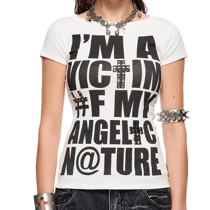 Damen T-Shirt mit kreativem grafischen Aufdruck Echo Archiv