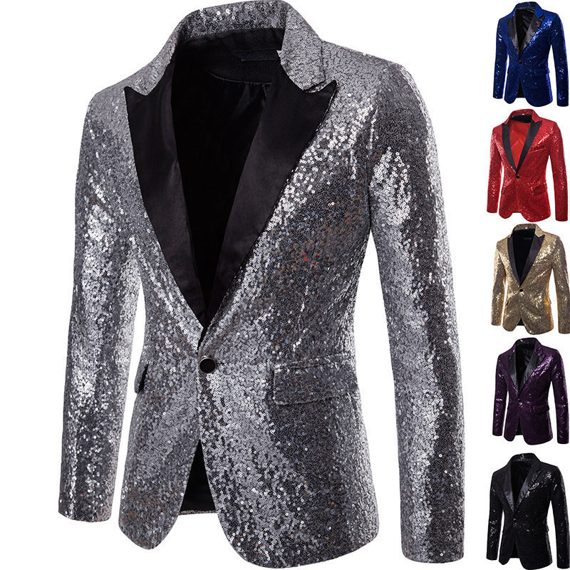 Herren Funktionsblazer mit Pailletten und klassischem Revers Echoarchiv