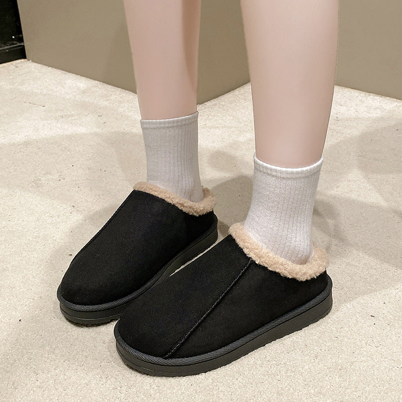 Damen Gefütterte Winter‑Slipper mit Kunstfellbesatz und profilierter Gummisohle Echo Archiv