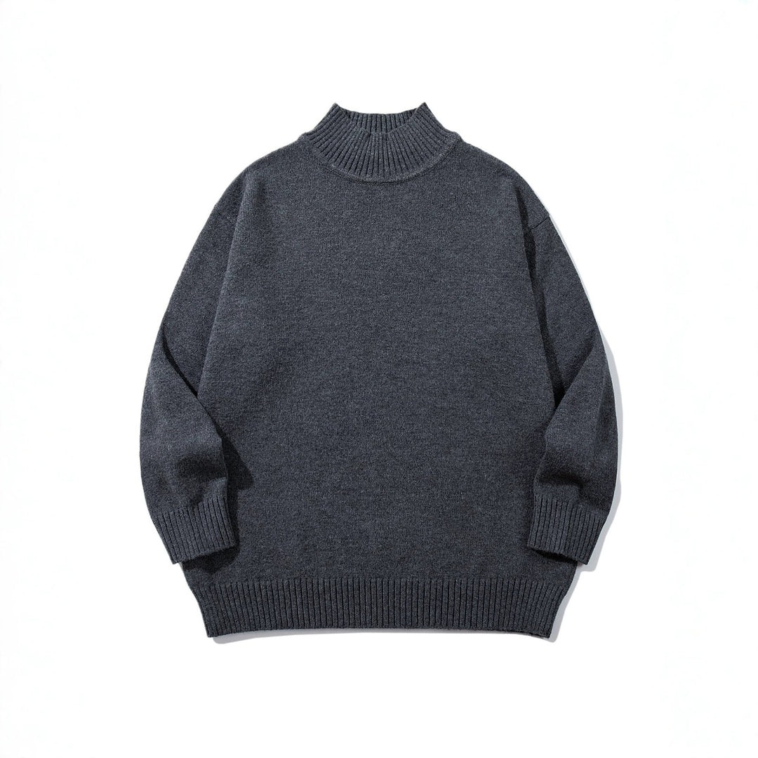 Unisex Oversize-Troyer-Pullover mit kurzem Stehkragen und breiten Rippenbündchen Echoarchiv
