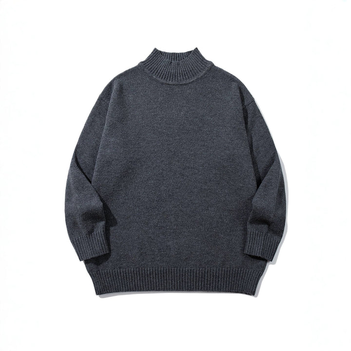 Unisex Oversize-Troyer-Pullover mit kurzem Stehkragen und breiten Rippenbündchen Echoarchiv