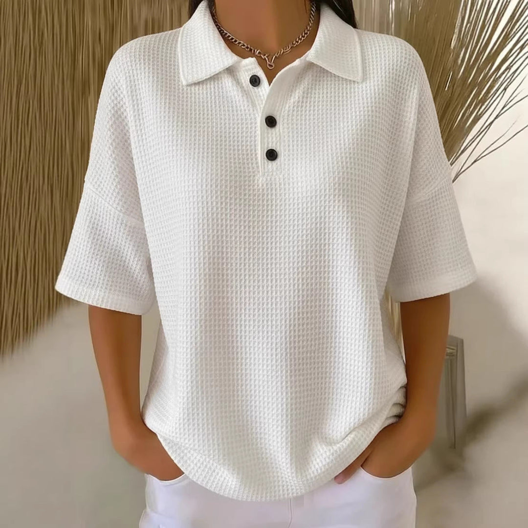 Damen sportliches Poloshirt aus Waffelpiqué Echoarchiv