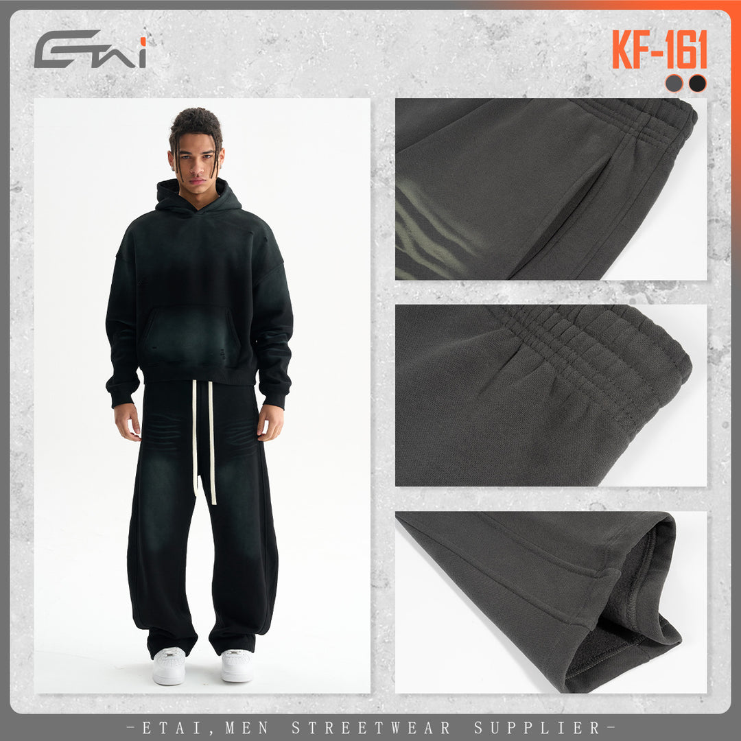 Herren Baggy-Sweathose mit tiefer Schrittpartie, kontrastierenden Ziernähten und extra langen Kordeln Echo Archiv