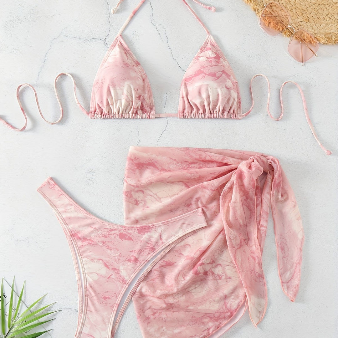 Damen Triangel-Bikini-Set mit elegantem Wickelsarong Echo Archiv