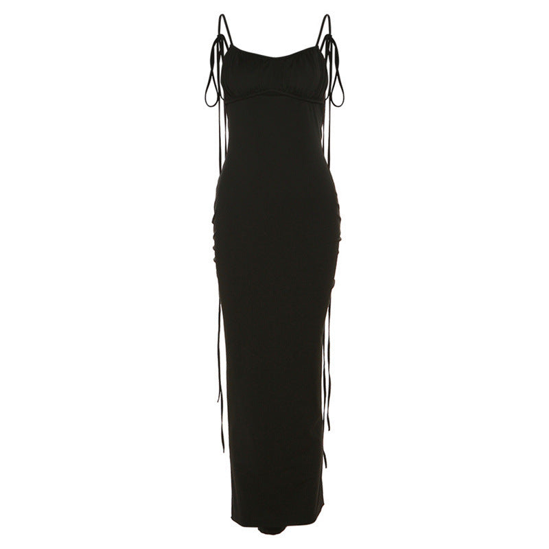 Damen Figurbetontes Maxikleid mit Raffung und Trägerdetails Echo Archiv