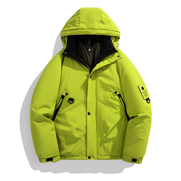 Herren Wattierte Outdoorjacke mit Kapuze, Multifunktionstaschen und winddichter Außenlage Echoarchiv