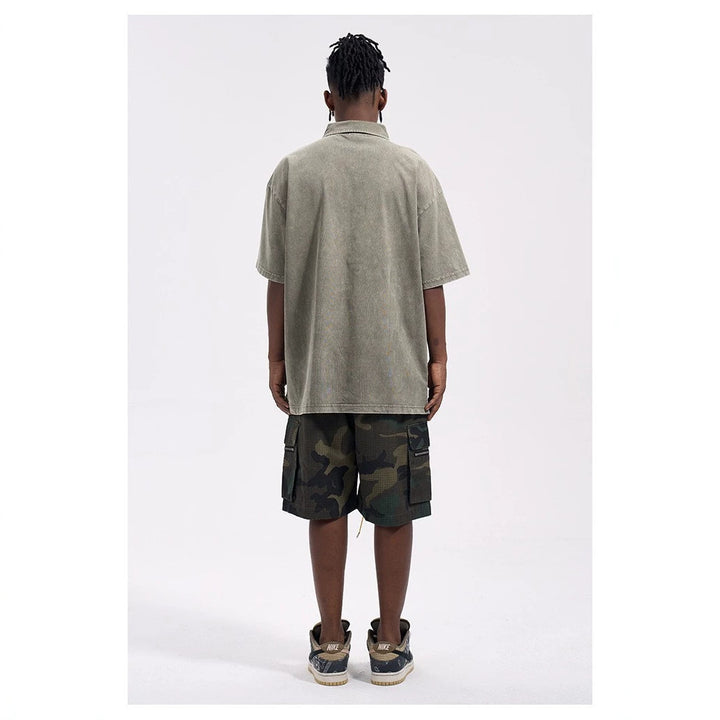Herren nan Cargo-Shorts im Camouflage-Ripstop mit Elastikbund, Tunnelzug und Reißverschlusstaschen Echo Archiv