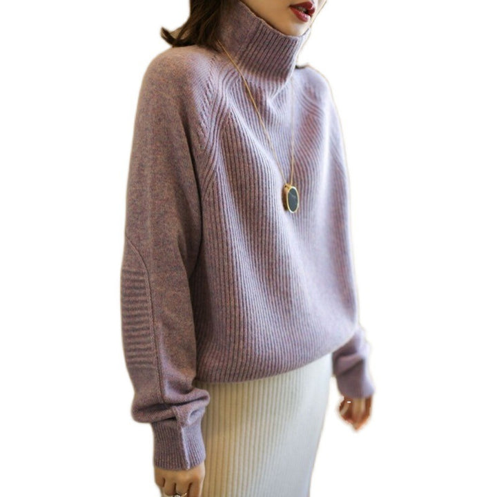Damen Rollkragenpullover aus feinem Rippstrick mit Raglanärmeln und legerer Silhouette Echoarchiv
