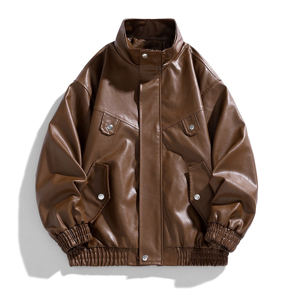 Herren Kunstlederjacke mit geräumigen Taschen und bequemen Bündchen Echoarchiv