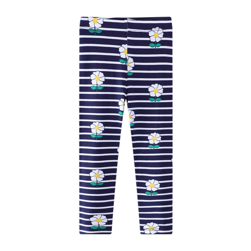 Mädchen Leggings mit floralem und gestreiftem Design Echo Archiv