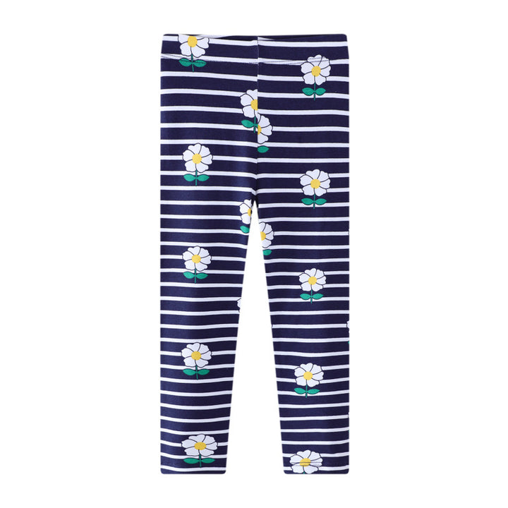 Mädchen Leggings mit floralem und gestreiftem Design Echo Archiv