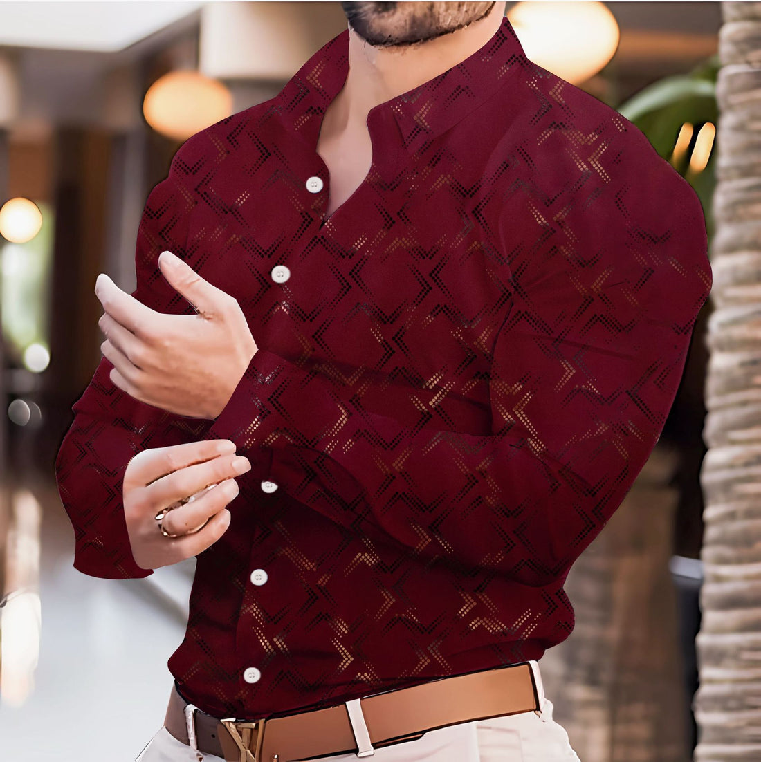 Herren Feinmuster Hemd – Arvello