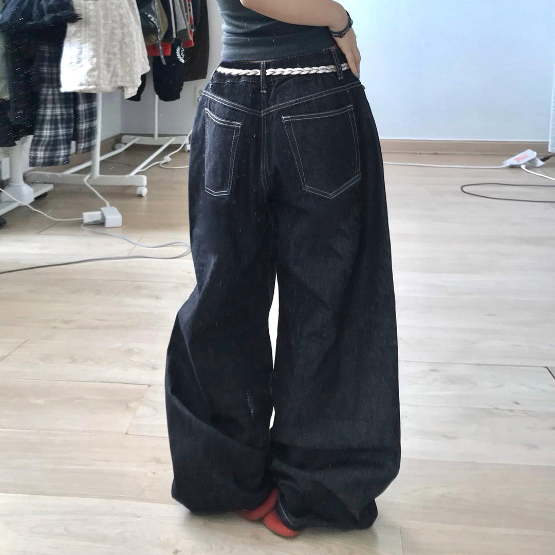 Damen Weiter Jeans mit eleganten Kunstwerken Echo Archiv