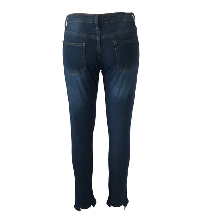 Damen Destroyed Skinny Jeans mit lässigem Schnitt und fransigen Details Echo Archiv
