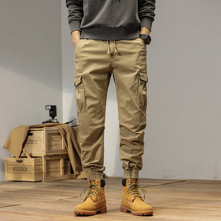 Herren Robust-Canvas Cargo-Jogger mit elastischem Kordelbund, aufgesetzten Utility-Taschen und gerippten Bündchen Echo Archiv