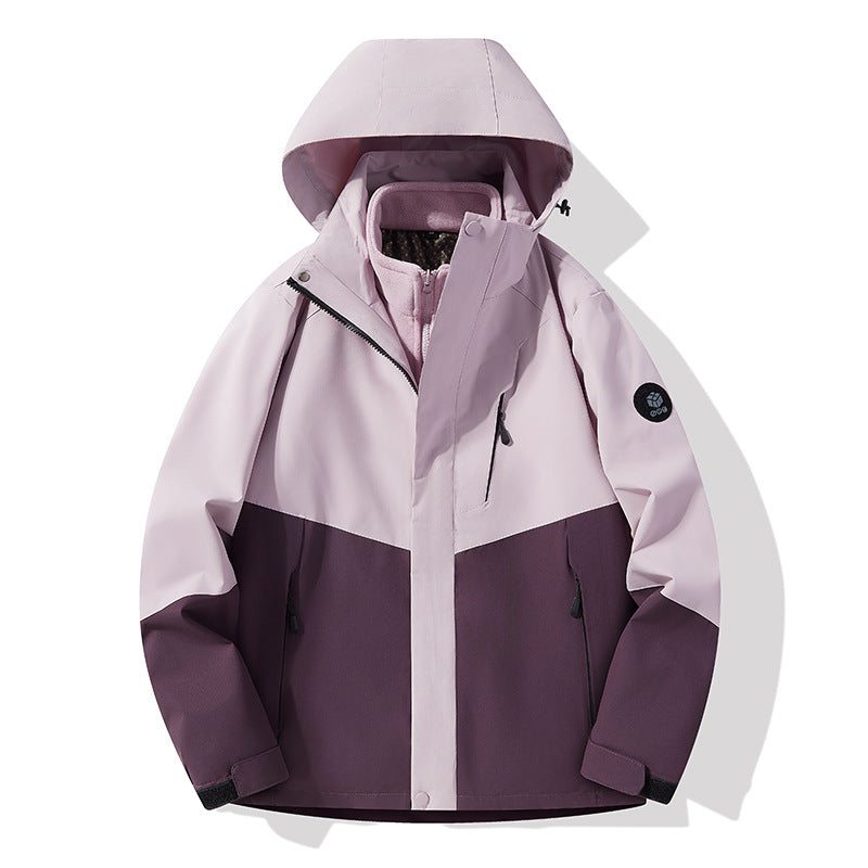 Herren dreilagige atmungsaktive Softshell-Trekkingjacke mit integriertem Fleecekragen und verstellbarer Kapuze Echoarchiv