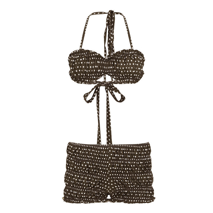 Damen Bandeau-Bikini Set mit Rüschung und verspieltem Punktdesign Echo Archiv
