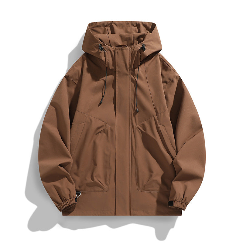Unisex Leichte wasserdichte Utility-Kapuzenjacke mit verstellbaren Bündchen und großen Eingrifftaschen Echo Archiv