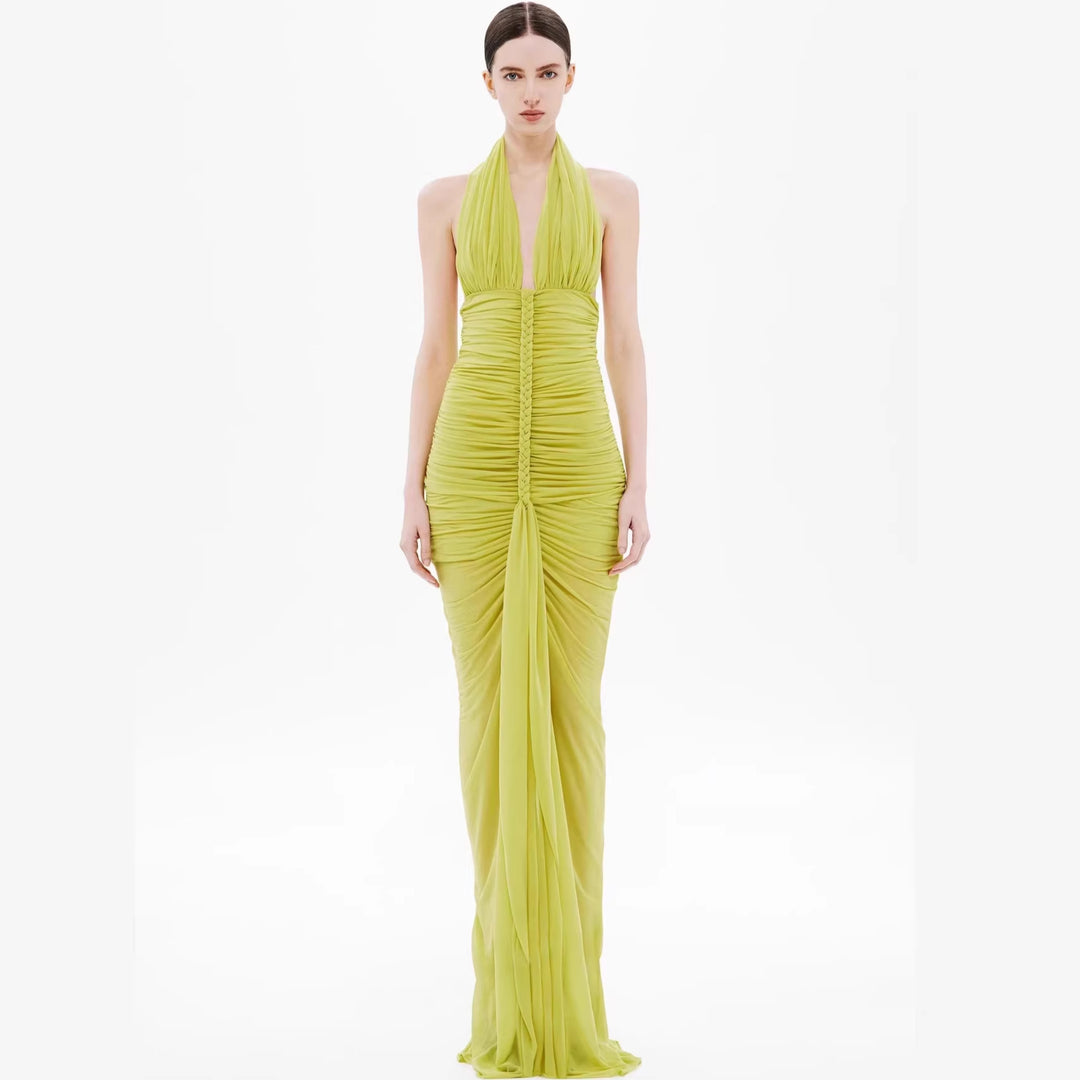Damen elegantes trägerloses Abendkleid mit raffiniertem Drapé und tiefem Ausschnitt Echo Archiv