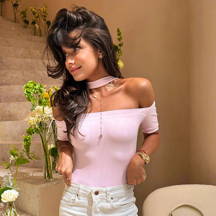 Damen athletischer Body mit schulterfreiem Design Echo Archiv